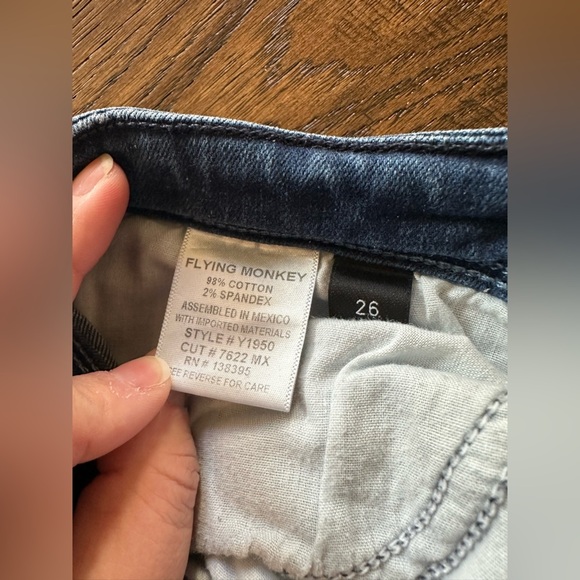 Flying Monkey Distressed Skinny Jeans - Blue - Picture 4 of 5